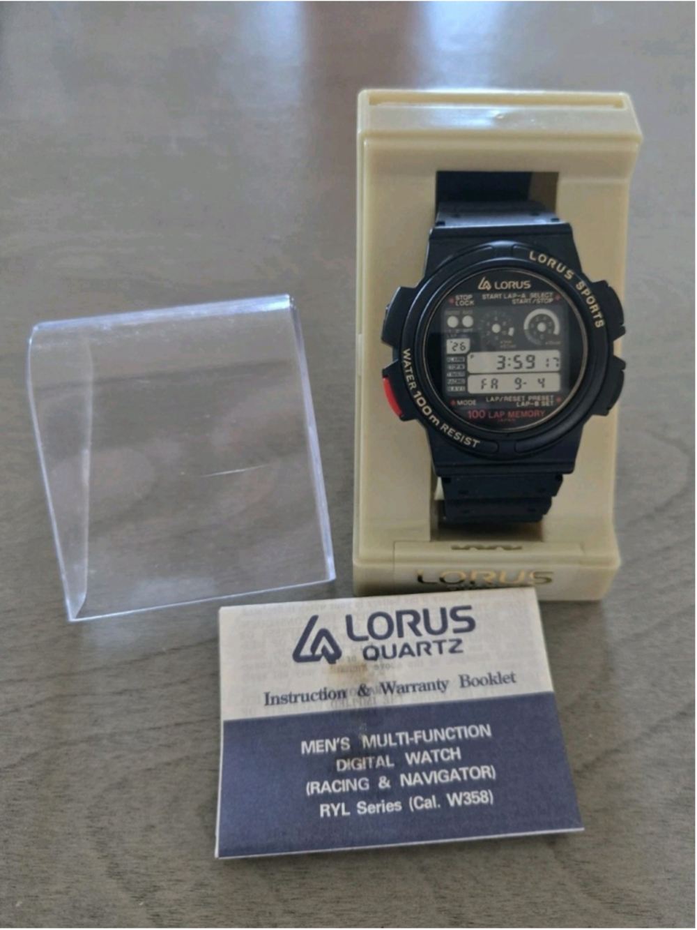 Rare Vintage Lorus By Seiko W358-0A00 Men's Digital LCD Watch Lap Memory Retro!